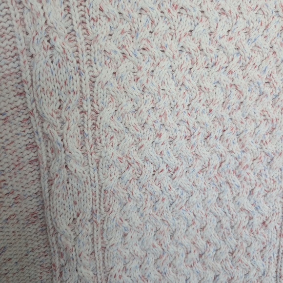 TALBOTS Cable Knit Pink Speckled Sweater Round Neckline Long Sleeve Plus Sz 2X - Picture 2 of 8